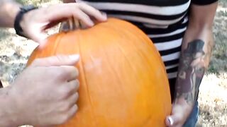 Pornstars pick up random guys to fuck for Halloween