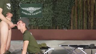 Jake Lotti and Loick Gauthier fills the barracks with their moans