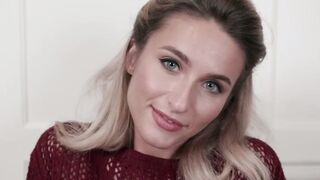 Young beauty is teasing as she reveals her trimmed pussy