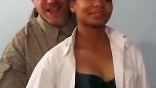 Wicked black teen has her hairy pussy fucked rough on camera