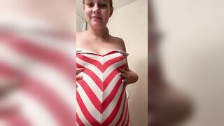 Pregnant Red Head Strokes her Belly!