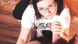 Sarah Sota Ends With a Big Jizzed on Her Glasses
