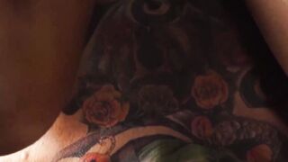 Slutty inked bottom Hakunabad offers his cock starved asshole to BBC stud Romance