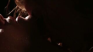 Romantic lesbo making out with wet pussy muncher