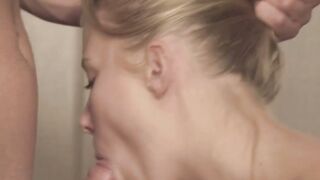 Young blonde fucked and squirted with cum from behind