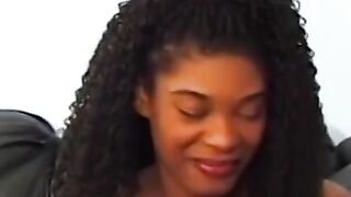 Delectable black teen strips and fucks like naughty cowgirl