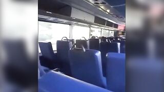 Public Bus Jerk: Close-up Cum Shot