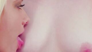Blonde teen Haley Spades rubbed by lesbian Kenna James