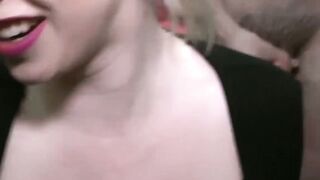 Cum loving babes blow dicks in a group bukkake session