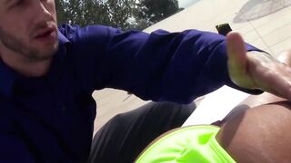 Tattooed babe Stacy Jay hardcore anal cock riding outdoor