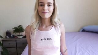 Cute blonde Khloe Kingsley ask a busy stud to drill hard her sweet pussy