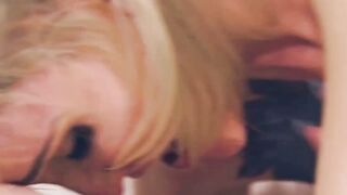 Lovely blonde babe Athena Rayne banged by TS Lena Moon