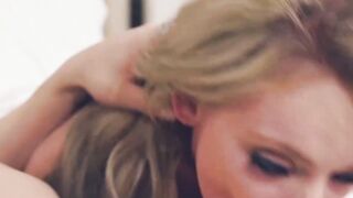Lovely blonde babe Athena Rayne banged by TS Lena Moon