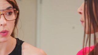 Petite Sonia Sparrow fingered by teen brunette Milana Ricci