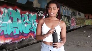 Black hottie picked up and fucked on private property