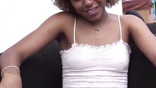 Teen ebony babe Milu Blaze banged POV after sloppy blowjob