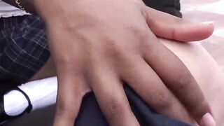 Teen ebony babe Milu Blaze banged POV after sloppy blowjob