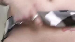 Small tits MILF in stockings Lisa Low uses vibrator solo