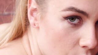 Stunning blonde Alecia Fox close up pussy fingering solo