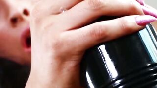 Stunning TS Alexa Scout tugging off with fleshlight