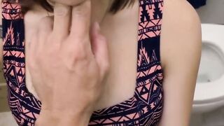 Amateur teen caught on hidden cam riding huge dick after BJ