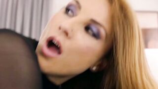 Horny teen deepthroats hard BBC POV before interracial fuck