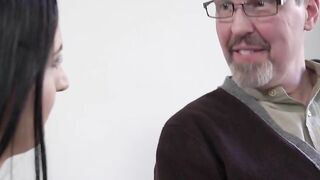 MILF with big boobs serves an older man however he wants it