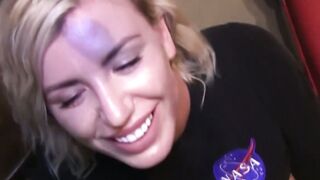 British inked blondie Yuffie doggystyle fucks before blowjob