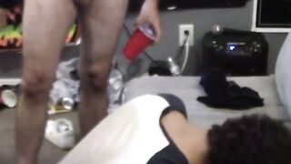 Handsome hunk barebacks after sucking a group of men