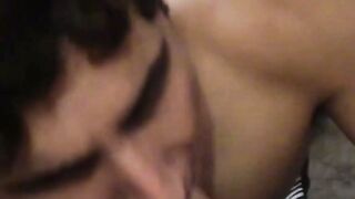 Handsome hunk barebacks after sucking a group of men
