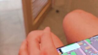 Husband plays Brawl Stars while Janitor Fucks Bandage Wife's Tight Pussy Hard