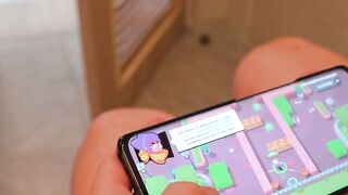 Husband plays Brawl Stars while Janitor Fucks Bandage Wife's Tight Pussy Hard