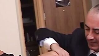 Classy British sir shagging lady in stockings really hard