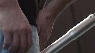 Athletic jock gets a facial and raw fuck from inked hunk