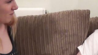 Innocent UK babe Mona Summers POV blowing nerds big cock