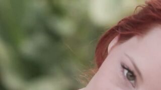 Pale redhead shows off her impeccable hips and her titties