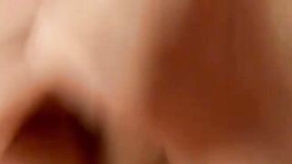Barely legal babe exposes her shaved pussy and masturbates