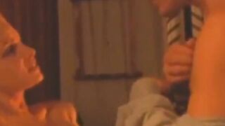 Busty MILF Rebecca Bardoux takes cum in mouth after wild sex
