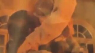 Busty MILF Rebecca Bardoux takes cum in mouth after wild sex