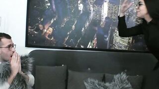 Mature sucks cocks in threesome before getting creampied