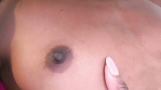 Delectable amateur black babe adores sucking big white dicks