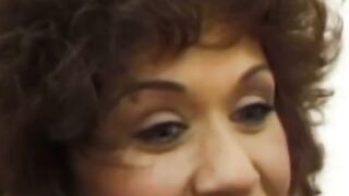Retro mommy gives passionate blowjob before riding rough