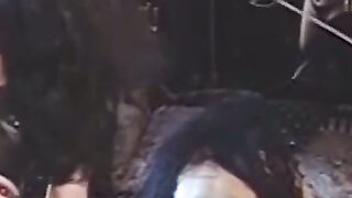 Submissive lesbian gagged and spanked by domina