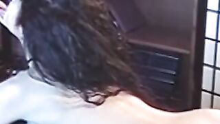 Submissive lesbian gagged and spanked by domina