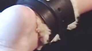 Submissive lesbian gagged and spanked by domina