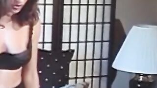 Submissive lesbian gagged and spanked by domina
