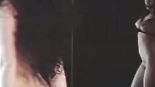 Submissive lesbian gagged and spanked by domina