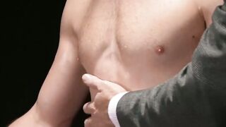 Cole Blue gets spit roasted and cock sucked by Lance Charger