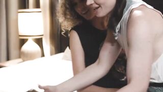 Lesbian babe Haley Reed pounded by horny tranny Natalie Mars