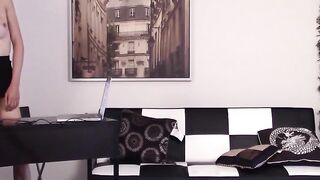 Juicy tits tbabe Venus Lux jerking off during office break